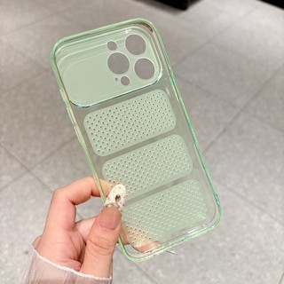 Lỗ tản nhiệt cửa sổ lớn siêu mỏng TPU vỏ điện thoại màu đỏ mới phù hợp cho iPhone 11 12 13 14 15 16 17 Pro Max bao gồm tất cả vỏ mềm chống rơi