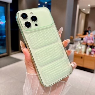 Lỗ tản nhiệt cửa sổ lớn siêu mỏng TPU vỏ điện thoại màu đỏ mới phù hợp cho iPhone 11 12 13 14 15 16 17 Pro Max bao gồm tất cả vỏ mềm chống rơi