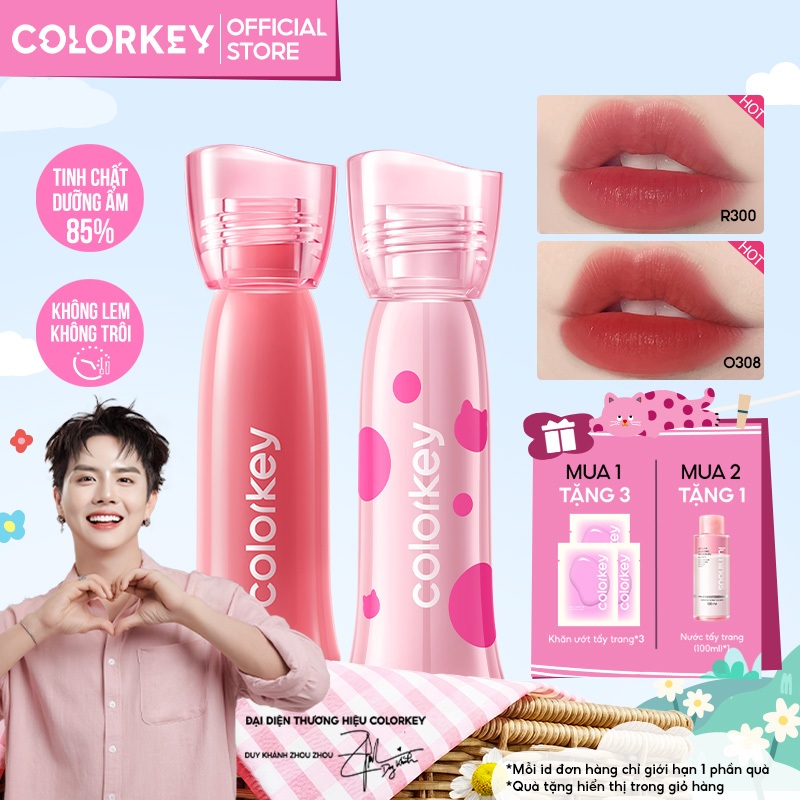 [MUA 2 TẶNG 1] Son COLORKEY Watery Tint, Lì Mịn Nhẹ Môi, Không Dính, Lâu Trôi, Dưỡng Ẩm  2.5g