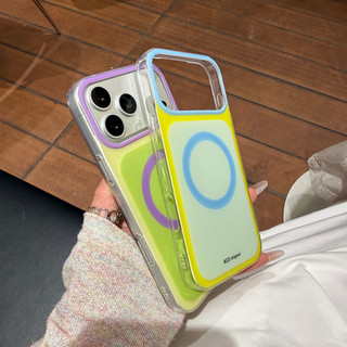 Ốp điện thoại từ tính màu IMD tương phản sang trọng phù hợp cho iPhone 13 14 15 16 17 Pro Max bao gồm tất cả vỏ silicon chống rơi