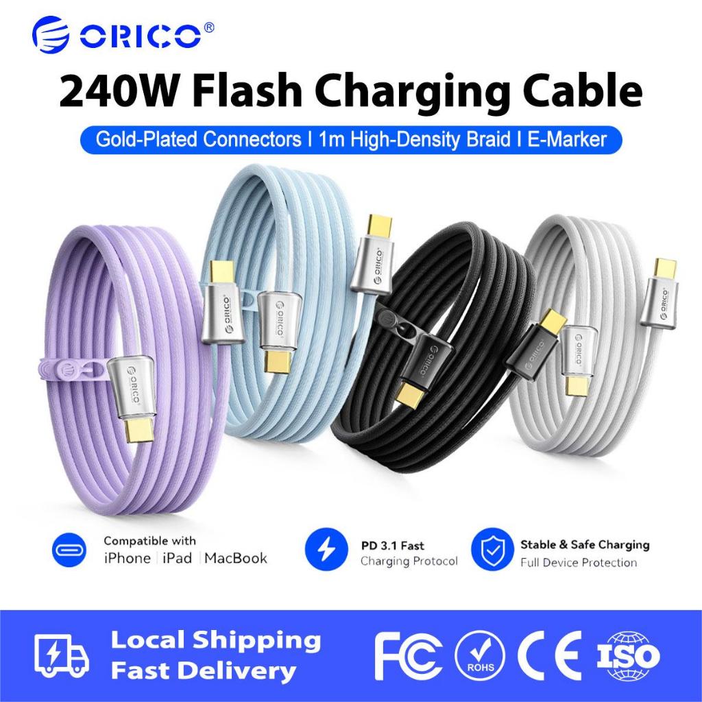 ORICO Có Cáp Sạc Aura Bện 1M PD240W / 60W Type-C Sang Type-C Cáp Sạc Nhanh (Aura - CC240 / CC60)