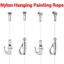 Bộ 2 dây nylon hình chữ T với vòng móc vít có thể điều chỉnh vô hình trong suốt kẹp dây khung hình hệ thống treo