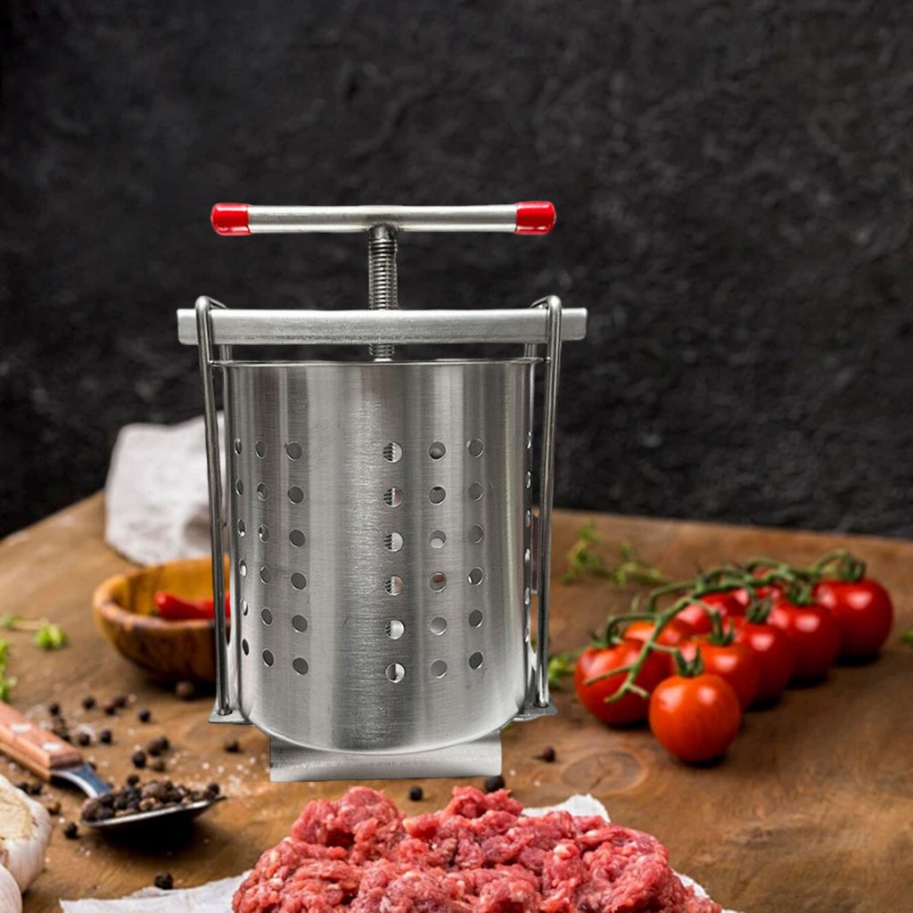 Máy ép rau củ quả bằng tay, dung tích 1.5L/2.5L, làm bằng thép không gỉ, bao gồm 2 lưới lọc