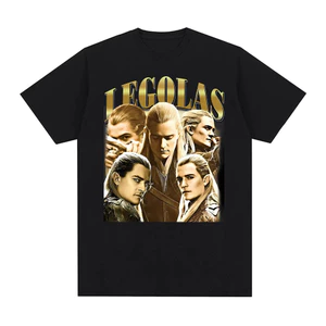 Legolas Retro 'Chúa tể của những chiếc nhẫn' Elf Archer Thời trang Hip Hop Phong cách đường phố Áo thun Cotton nguyên chất