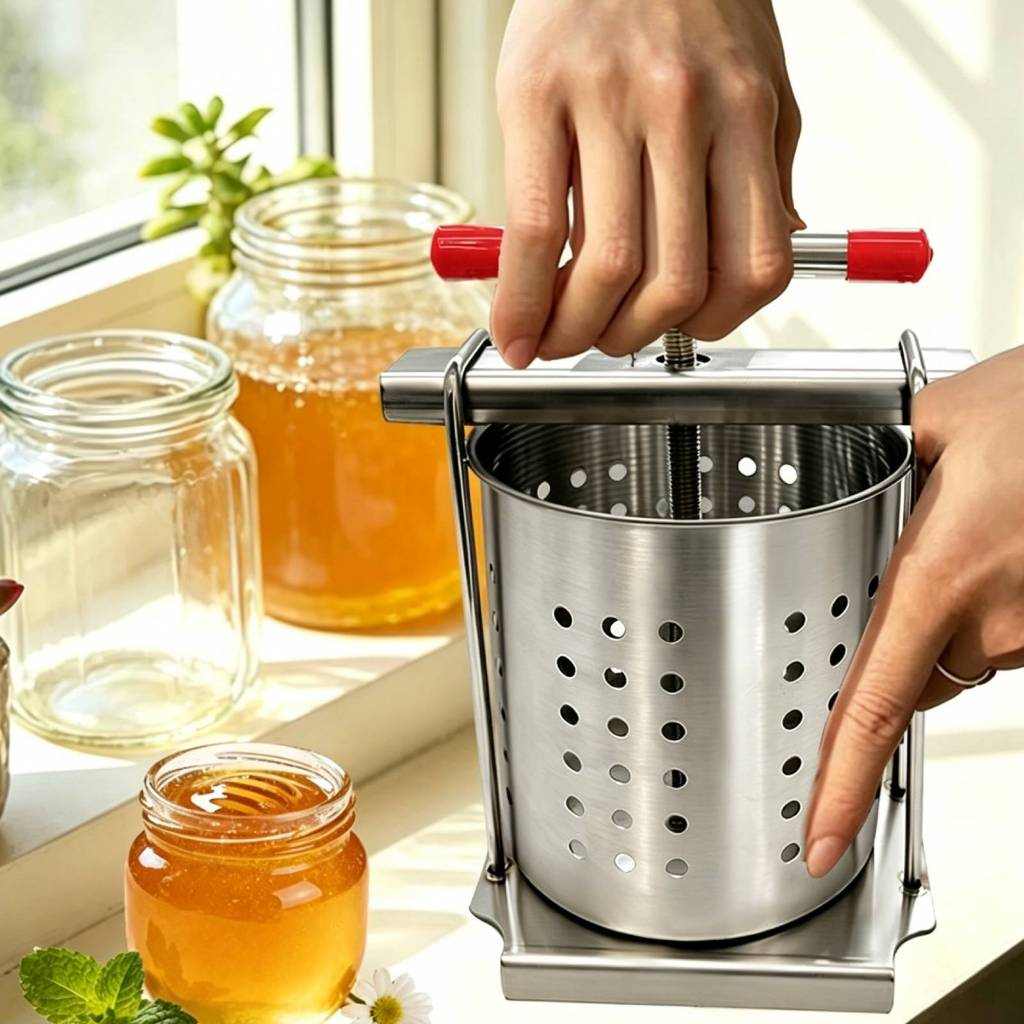 Máy ép rau củ quả bằng tay, dung tích 1.5L/2.5L, làm bằng thép không gỉ, bao gồm 2 lưới lọc