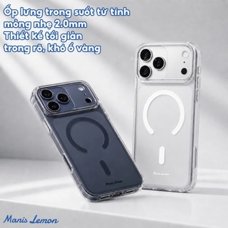 Manis Lemon Ốp Lưng Clear Vĩnh Viễn Không Ố Vàng Kèm Bảo Vệ Camera cho iPhone 17 Pro Max 16 15 14 13