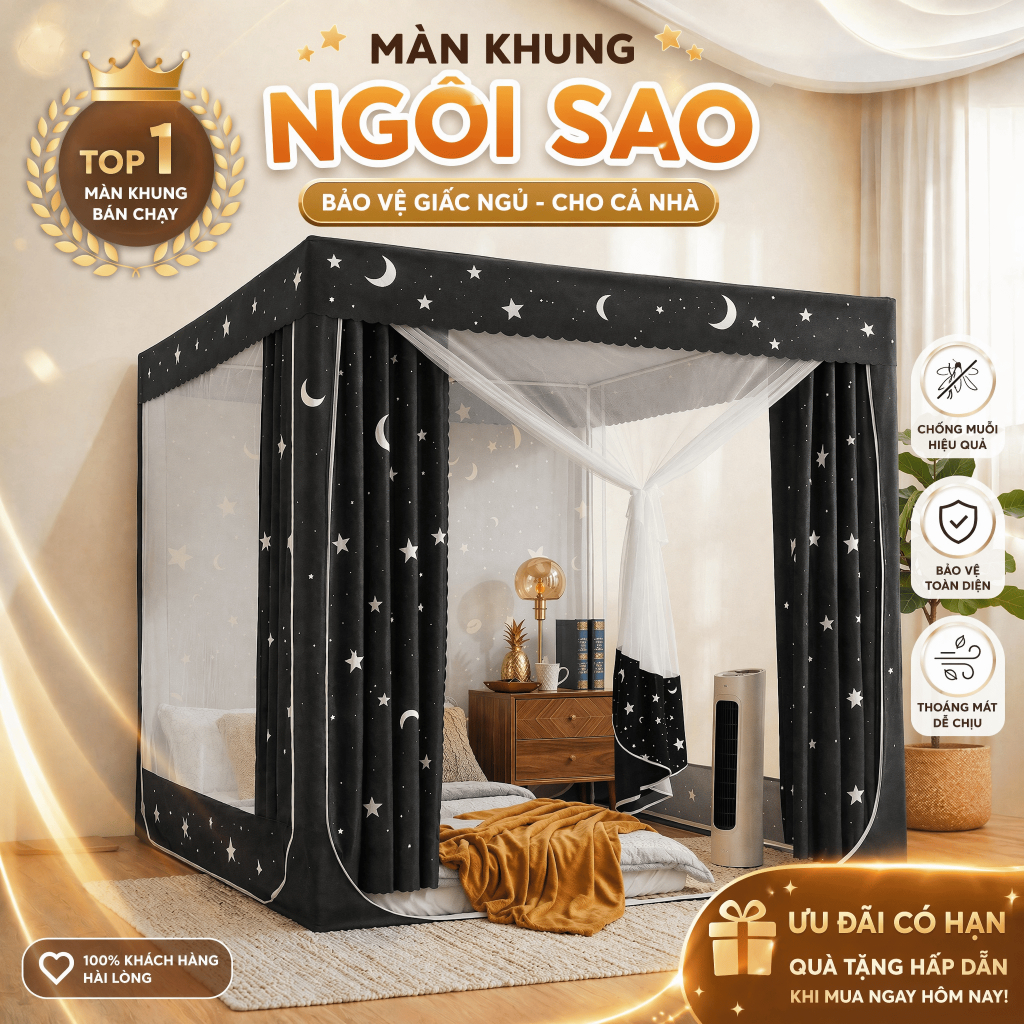 YANYANGTIAN màn chống muỗi Có rèm cản sáng Bao gồm chân đế 1m5/1m8/2m