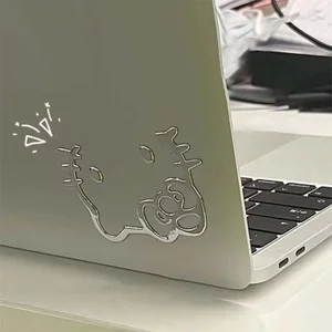 Nhãn dán bạc Hello Kitty dễ thương, Nhãn dán ngoại vi Kitty đáng yêu phong cách hoạt hình cho điện thoại di động và máy tính xách tay, Nhãn dán PVC trên ô tô dành cho sinh viên, Nhãn dán chai nước
