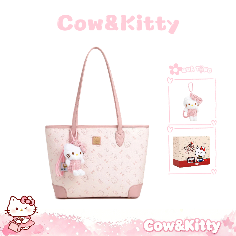 Cow&Kitty/BORRY ROSA Túi Tote màu hồng Túi xách màu hồng phong cách dễ thương