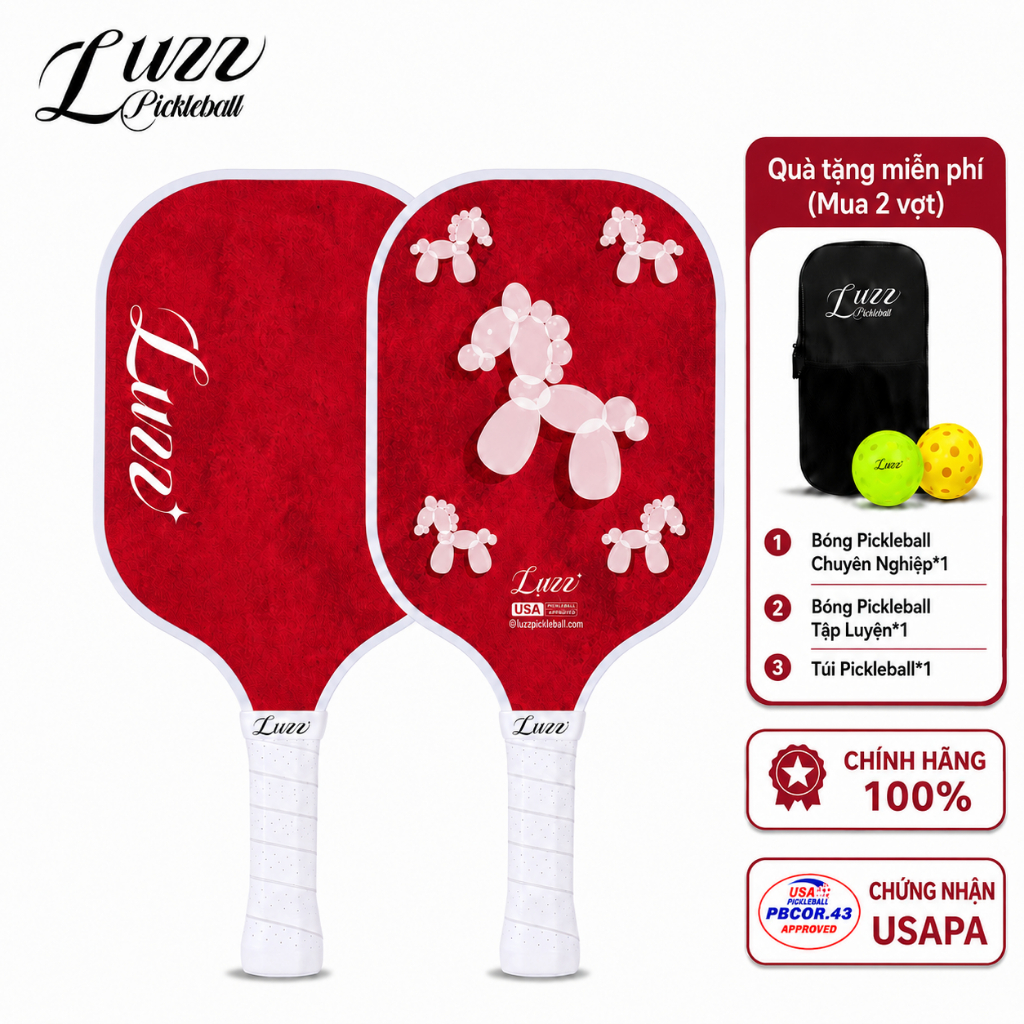 Luzz Pickleball Mái Chèo Bóng Fiesta Sợi Carbon 16mm Pickleball Mái Chèo T700 USAPA Phê Duyệt Pickleball Vợt Người Mới Bắt Đầu