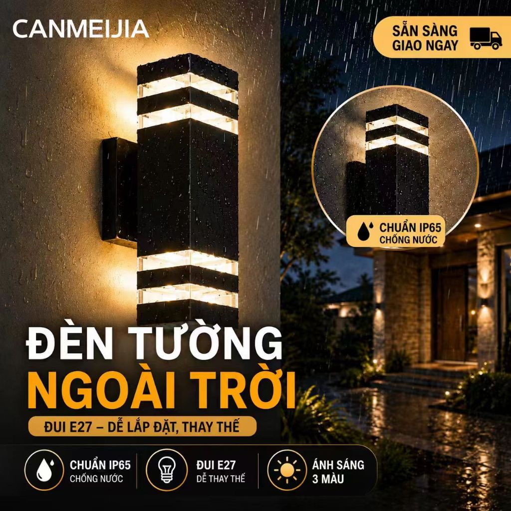 Đèn tường Led E27 Đèn tường ngoài trời Bóng đèn có thể thay thế Đèn treo tường cho phòng ngủ Phòng khách Đèn cầu thang Sân chiếu sáng cổng sân vườn