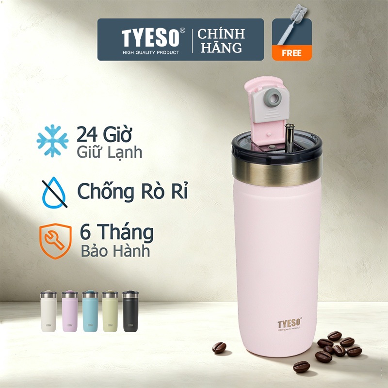 TYESO Bình giữ nhiệt Inox Thép không gỉ 304 giữ nóng lạnh Có vòi hút  01021/01021 550ml/710ml