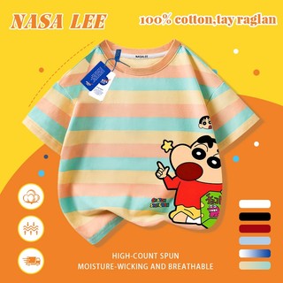 [Giao hàng trong ngày] Áo thun Cotton trắng nguyên chất thoáng khí cho trẻ em NASA Phim hoạt hình Crayon Shin-Chan In hợp thời trang 3-16 tuổi Bé trai bé gái tay ngắn thông thường 3