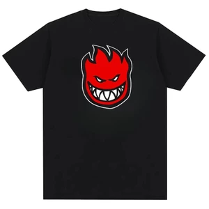 Áo thun Cotton nguyên chất in họa tiết ván trượt Spitfire phổ biến dành cho nam và nữ