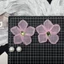 4 Nữ Sandal Giày DIY Quyến Rũ Bộ Hồng Organza Hoa Ngọc Trai Nút Lỗ Giày Trang Trí Phụ Kiện