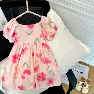MuyoNowo Kids Ngẫu Nhiên 5 Chiếc Váy Hoa Bộ Váy Ngắn Tay Mùa Hè Cho Bé Gái