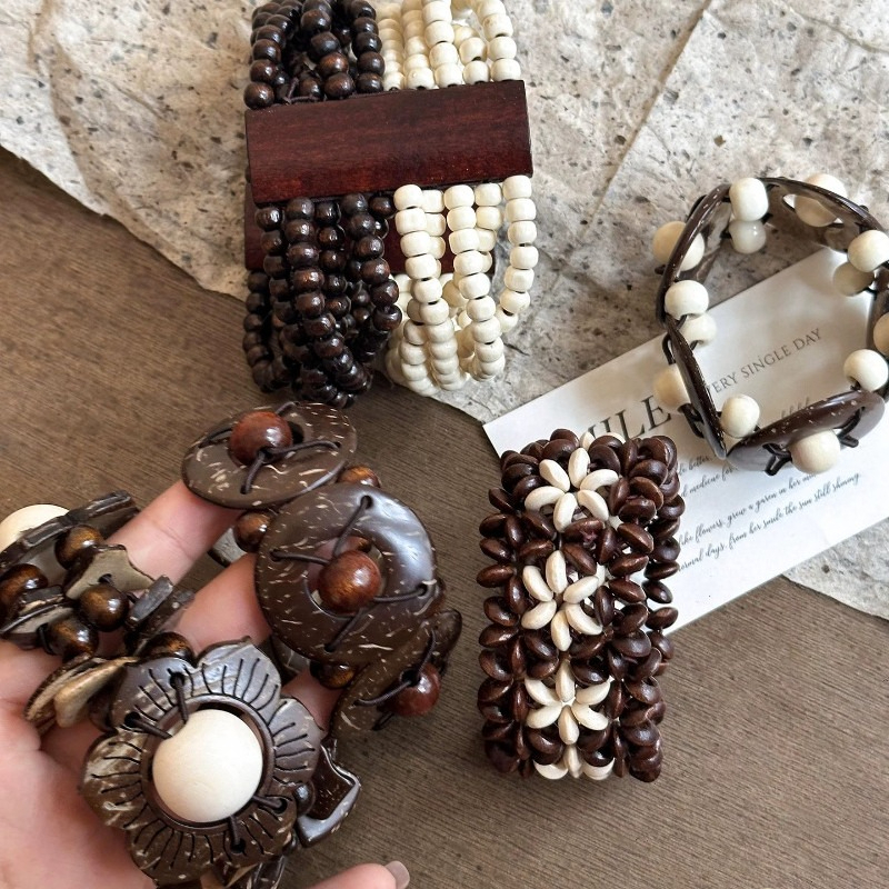 Vòng tay bện đính cườm thủ công cho mùa hè xếp chồng Retro Bohemian Niche Thiết kế Phụ kiện dành cho nữ