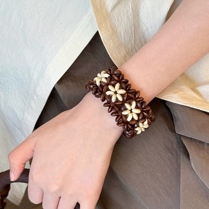 Vòng tay bện đính cườm thủ công cho mùa hè xếp chồng Retro Bohemian Niche Thiết kế Phụ kiện dành cho nữ