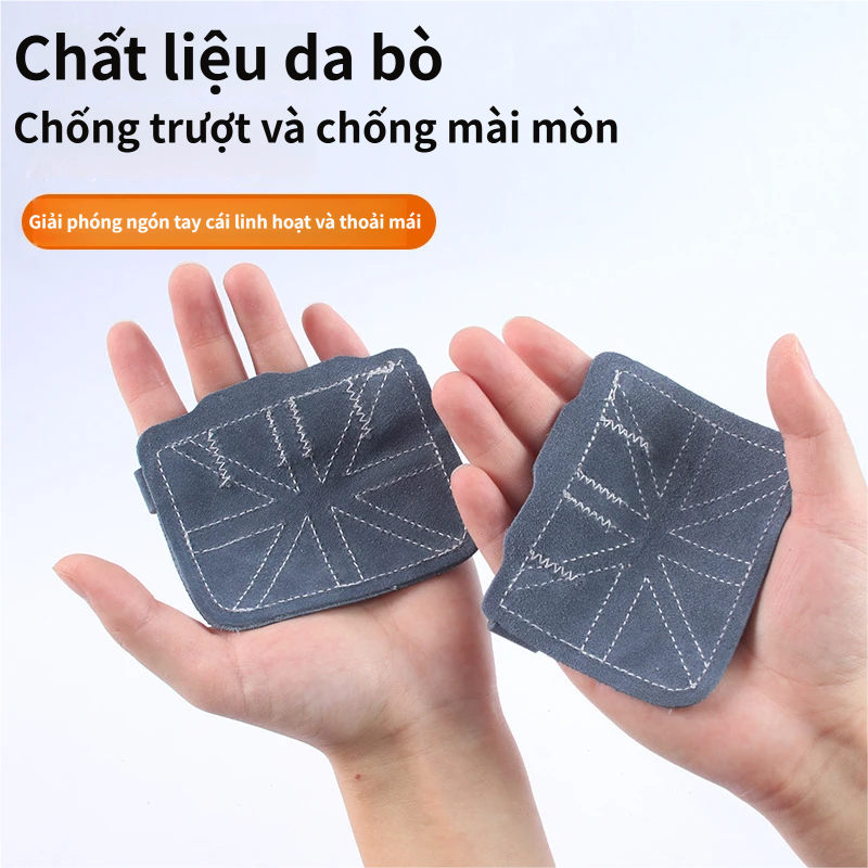 [Vận chuyển nhanh] SIMPLEAID 1 CÁI / 1 Cặp Tấm lòng bàn tay, Găng tay nâng tạ da bò chống trượt, Găng tay nửa ngón 9 màu