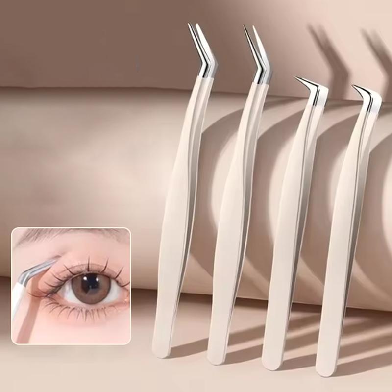 Kuzhen Nhíp Gắn Mi Giả Bằng Thép Không Gỉ Chống Tĩnh Điện Độ Chính Xác Cao Kèm Đầu Sợi Trang Điểm
