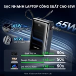 Vention Sạc dự phòng có sạc nhanh 65W -20000mAh, PD 3 chiều, QC 4.0, Dây Cáp Tích Hợp, Màn Hình LED, 3 cổng sạc, Nhanh Cho Laptop/Máy Tính Xách Tay/phone 17/16/15/14/13/12/11, samsung, xiaomi, Được Mang Lên Máy Bay, Hàng Chính Hãng, BH 12 tháng — ảnh 2