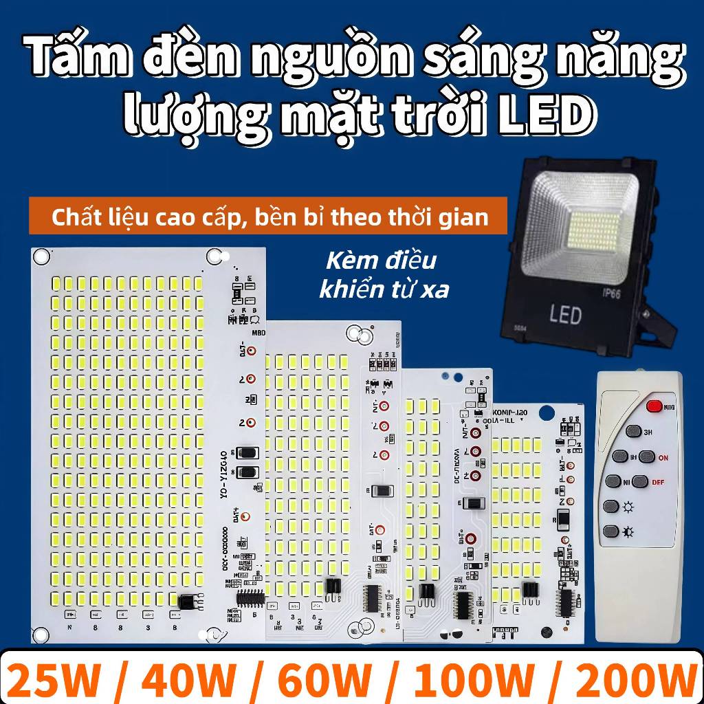 [Vận chuyển nhanh] Bảng đèn LED SIMPLEAID 1 chiếc, Bảng điều khiển nguồn sáng trắng độ sáng cao, SMD5730 25 / 40 / 60 / 100 / 250W với bộ điều khiển từ xa Đèn pha điều khiển từ xa
