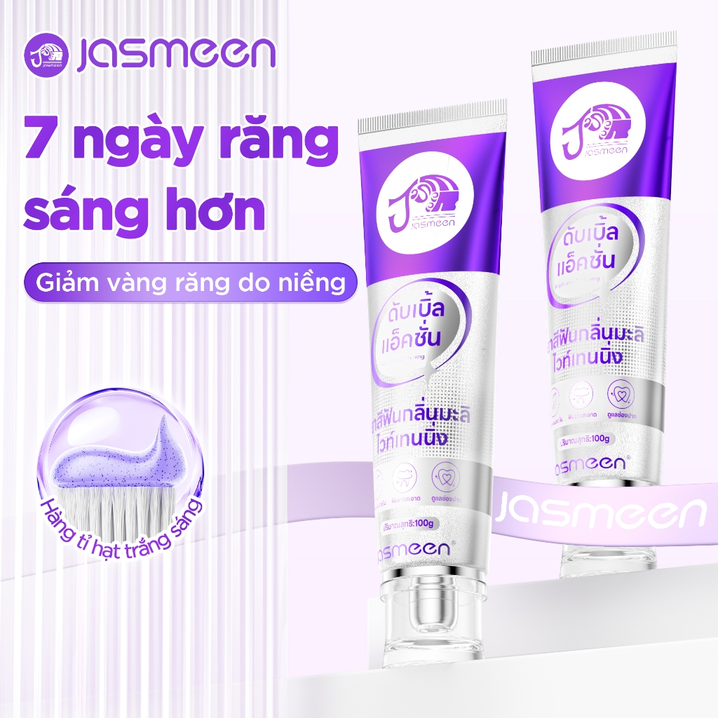 Kem đánh răng JASMEEN làm trắng răng, răng trắng sáng - Kem đánh tẩy cao ố vàng