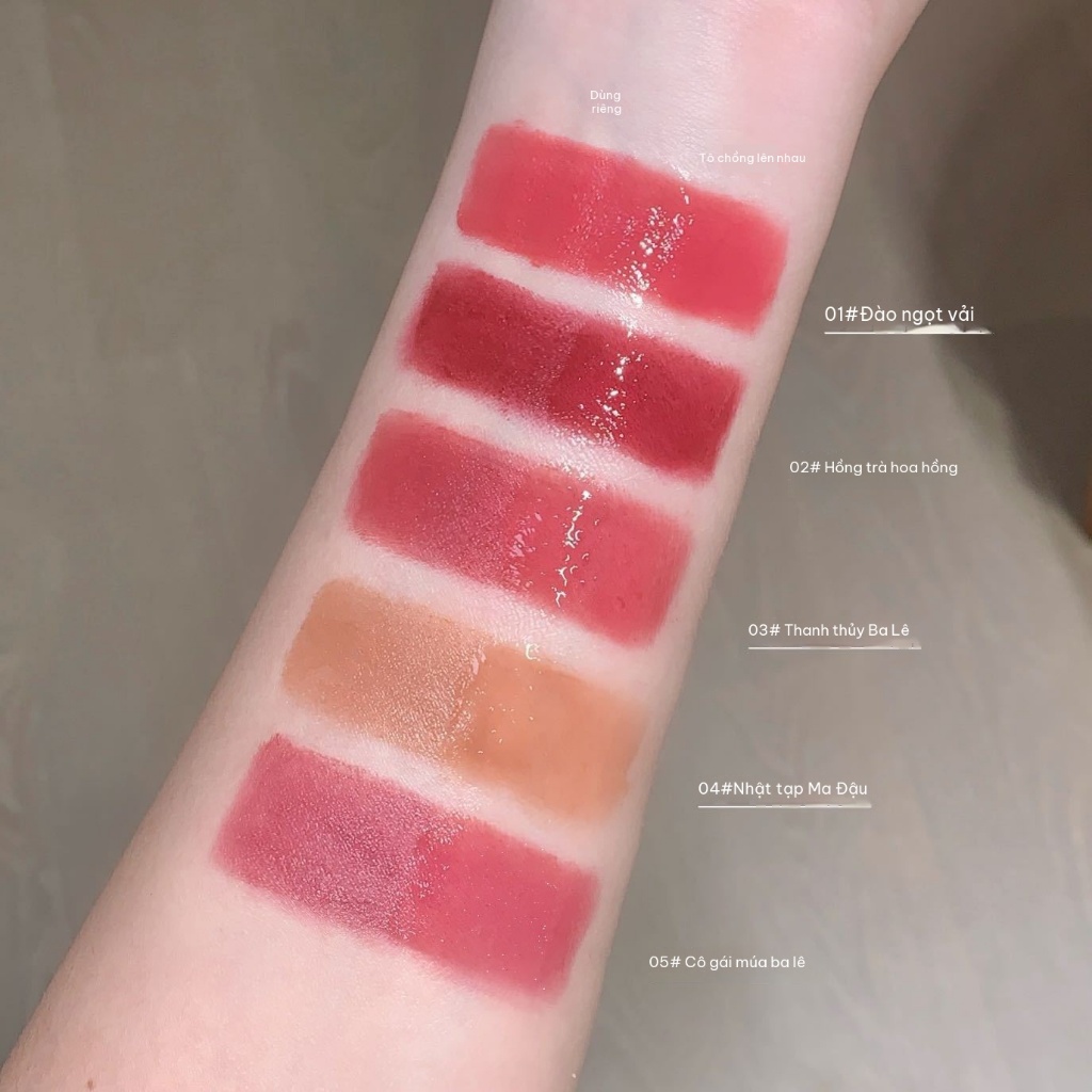[kakashow Son bóng hai đầu] Mirror Water Gloss Matte Lipstick Layered Lip Oil Lip Gloss Beauty