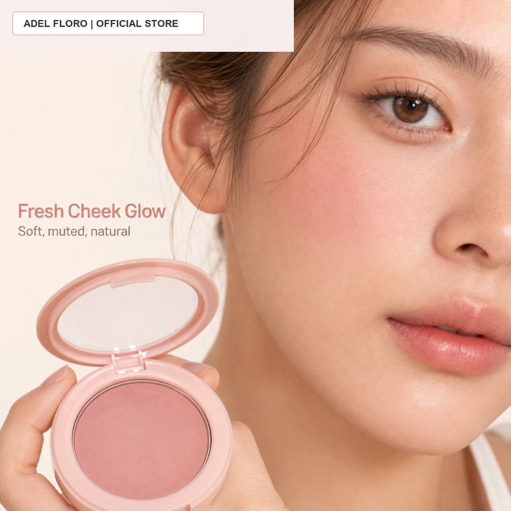 [Adel Floro] Phấn má hồng hoa hồng bụi sương mù - Hồng tắt tiếng, Bóng viền, Hiệu ứng thu nhỏ tự nhiên, Tất cả trong một