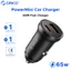 ORICO 65W Mini Xe Sạc PD QC PPS Sạc Nhanh USB A USB C Cổng Kép Sạc Điện Thoại Ô Tô 12-24V Cho iPhone Android Máy Tính Bảng Xe Tải Thuốc Lá Ô Tô Sạc PM-65-1A1C