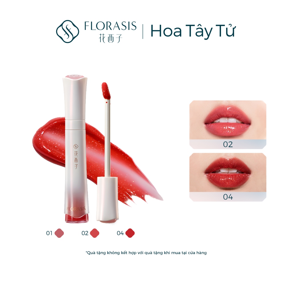 Florasis (Hoa Tây Tử) Son bóng nhũ Celestial Luster – Lấp lánh, mỏng nhẹ, dưỡng môi