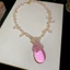 Lãng Mạn Trong Suốt Giọt Nước Mặt Dây Chuyền Choker Hỗn Hợp Không Đều Pha Lê Chip & Tròn Ngọc Trai Hạt Nối Cổ Ôm Dây Xích Thanh Lịch Phù Hợp Cổ Trang Sức Cho Nữ Hẹn Hò Cưới
