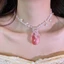 Lãng Mạn Trong Suốt Giọt Nước Mặt Dây Chuyền Choker Hỗn Hợp Không Đều Pha Lê Chip & Tròn Ngọc Trai Hạt Nối Cổ Ôm Dây Xích Thanh Lịch Phù Hợp Cổ Trang Sức Cho Nữ Hẹn Hò Cưới