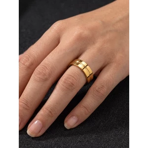 Nhẫn Vàng 6 Mm Dành Cho Nam Nữ Thép Không Gỉ Thiết Kế Rãnh Dây Cưới Hứa Nhẫn Kích Thước 9-10-11-12 Trang Sức Thời Trang Thép 316L Chống Mài Mòn Đính Hôn Kỷ Niệm Quà Tặng Cho Anh ấy Cô ấy