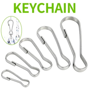 20 / 50 / 100 Chiếc Thép Không Gỉ Móc Khóa Kẹp Lò Xo Chụp Móc Kim Loại Dây Kẹp Cho Chìa Khóa Túi DIY Phụ Kiện