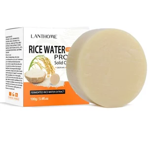 LANTHOME Nước lên men Thanh điều hòa tóc rắn 100g Màu sắc An toàn Nuôi dưỡng Detangle Khô Frizzy Tóc Tăng cường Tóc bóng mềm Xà phòng điều trị tóc rắn cho các loại tóc AllHair