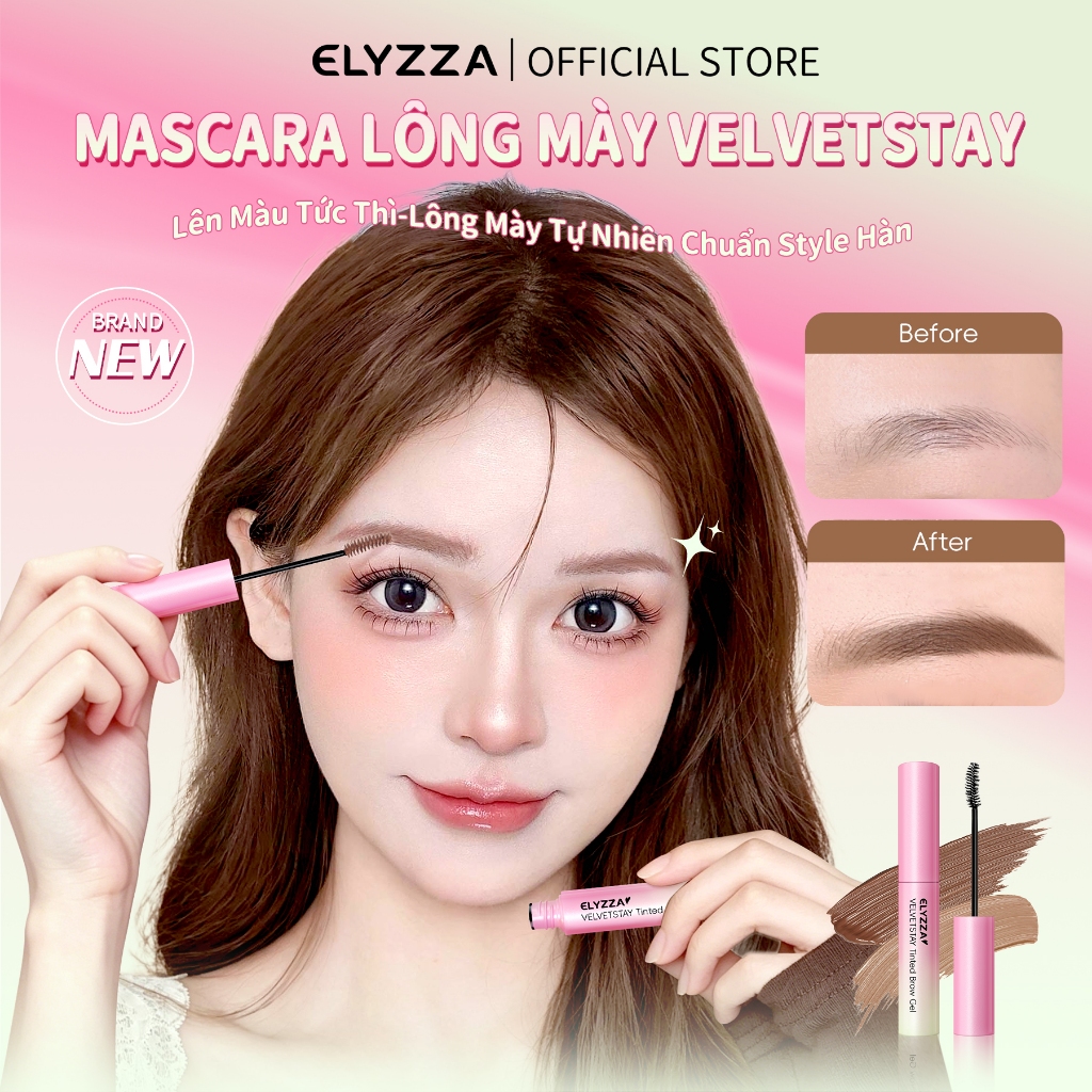 ELYZZA Mascara Lông Mày Velvetstay Mist Tint Chân Mày Lâu trôi, Chống Mồ Hôi, Chống Thấm Nước, Chống Nhòe, Bám Màu 24H, Cho Lông Mày Hoang Dã Và Tự Nhiên