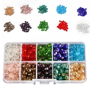 8mm 300 Chiếc Thủy Tinh Pha Lê Bánh Xe Hạt DIY Vòng Tay Vòng Cổ Trang Sức Làm Rời Miếng Đệm Hạt Phụ Kiện