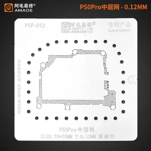 0,12mm AMAOE Lớp Giữa Reballing Stencil Bản Mẫu cho Huawei P50Pro P50 Pocket Plant Thiếc Lưới Thép Lưới Sửa Chữa