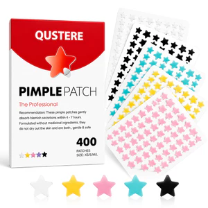 Miếng dán mụn QUSTERE 400—được làm từ chất liệu hydrocolloid, giúp thấm hút dịch tiết và bảo vệ vùng da bị mụn. Sản phẩm hỗ trợ giảm mụn, chứa tinh dầu tràm trà cùng axit salicylic, và phù hợp với mọi loại da.