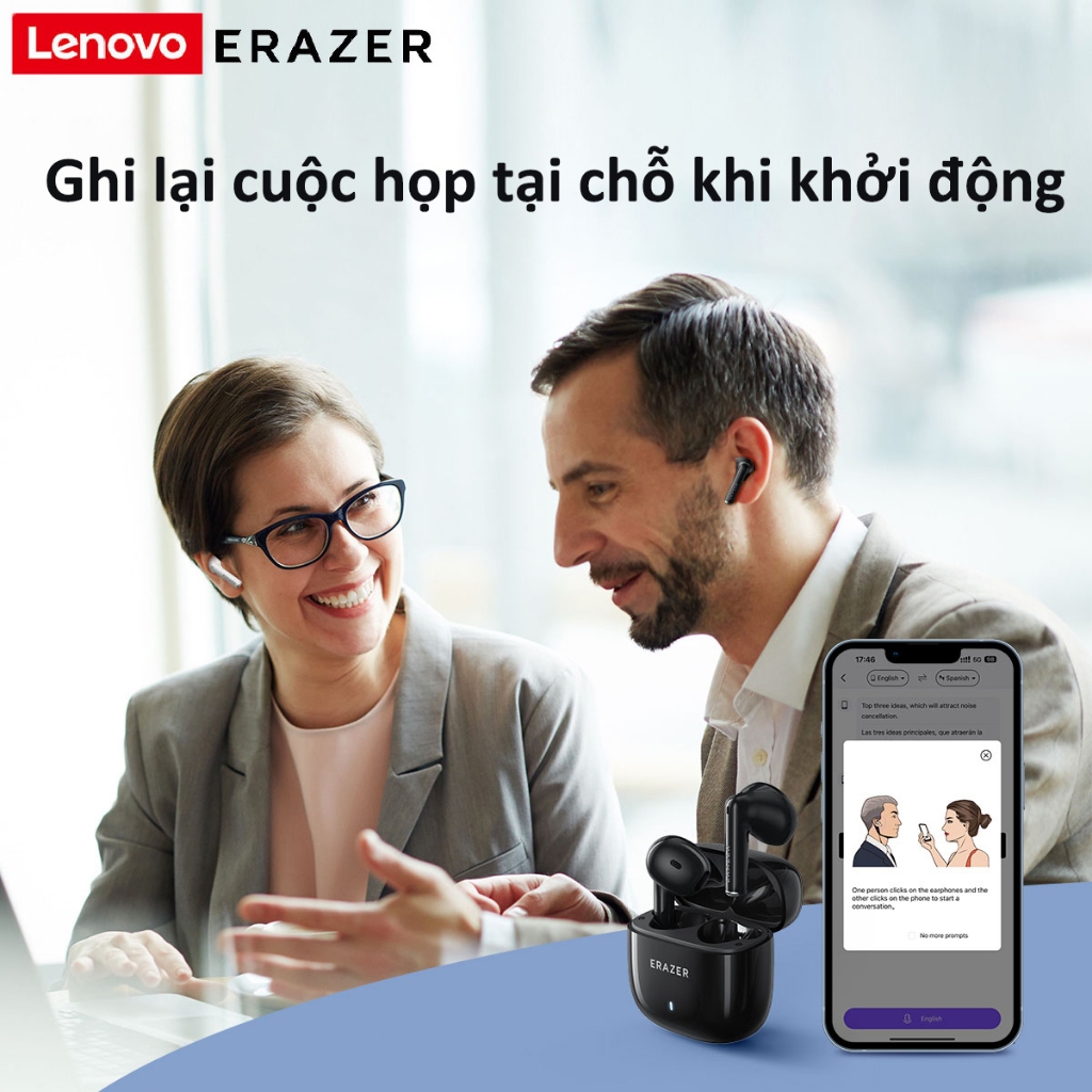 Tai nghe dịch thuật ERAZER XT92 PRO AI Tai nghe không dây HIFI Bluetooth 5.4 Tai nghe chơi game có độ trễ thấp IPX5 chống nước | BigBuy360 - bigbuy360.vn