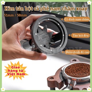 【in stock】Máy phân phối bột NOOKSTORY, Dụng cụ pha cà phê từ tính kim xoay có thể điều chỉnh, Kim chống trượt 51mm / 58mm Dụng cụ pha cà phê cầm tay Espresso