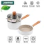 【Giá thấp lịch sử toàn shop】JEETEE Bộ Chảo Chiên Mini 16cm & Nồi Sữa 16cm Kèm Xửng Hấp Chống Dính Dùng Cho Bếp Từ, Bếp Gas