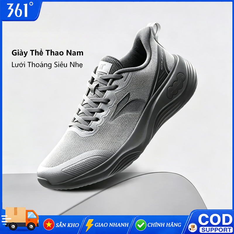 【SẴN KHO】 361° Giày Thể Thao Nam Mới 2026 Lưới Thoáng Khí Siêu Nhẹ Đế Mềm Giảm Sốc Đi Bộ Chạy Bộ Nhẹ