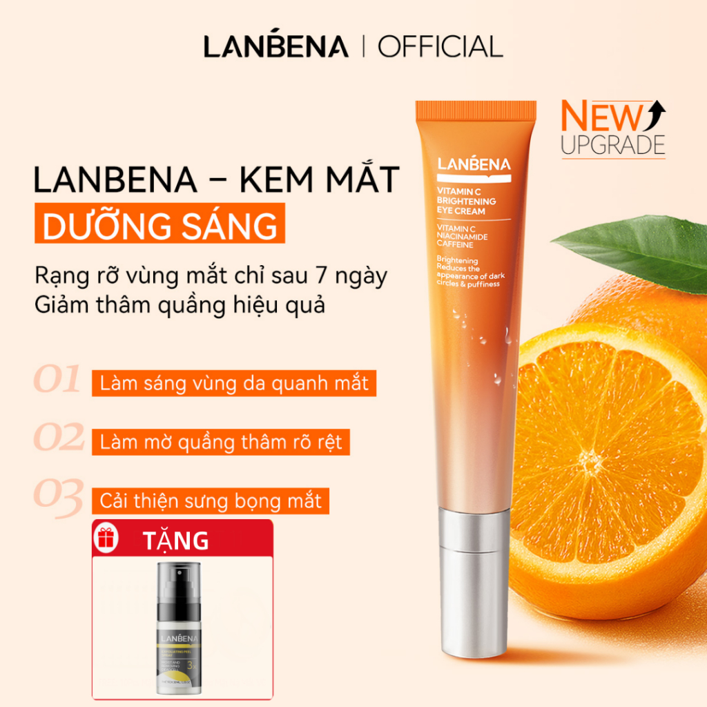 LANBENAKem Mắt  Vitamin C Đầu Massage Lạnh (15ml) - Giúp Giảm Thâm Quầng Mắt, Giảm Bọng, Giảm Nếp Nhăn, Làm Sáng Da Mắt Skincare