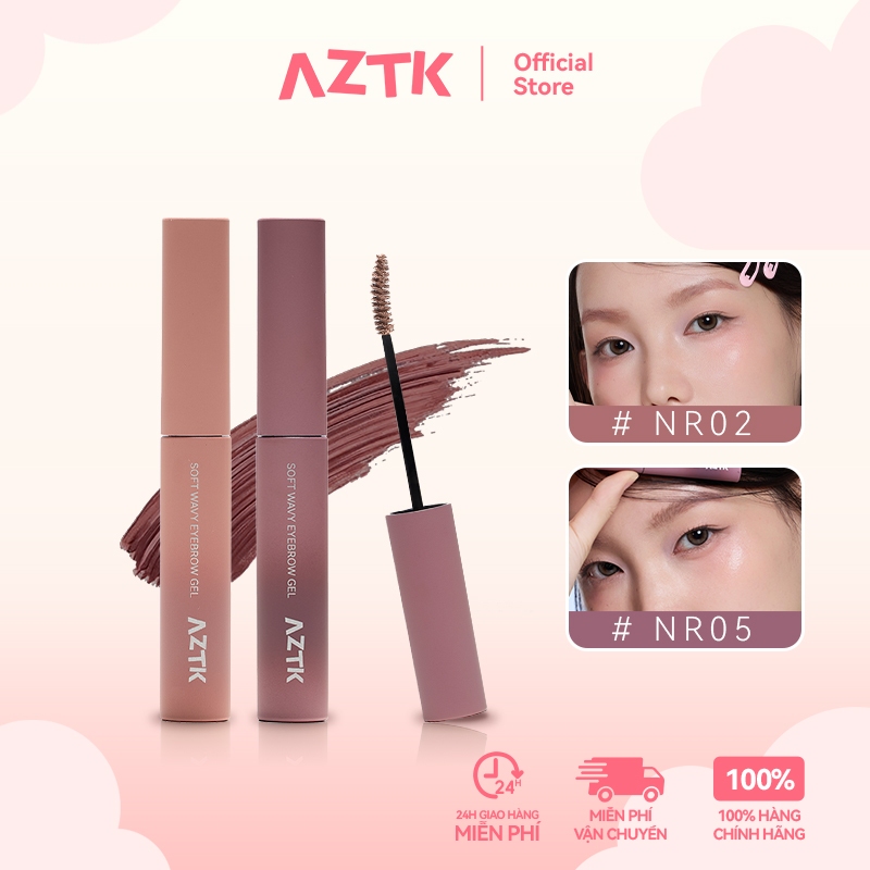 AZTK Mascara Lông Mày Kẻ Mày Tự Nhiên Chống Nước Lâu Trôi Không Lem 1.9g