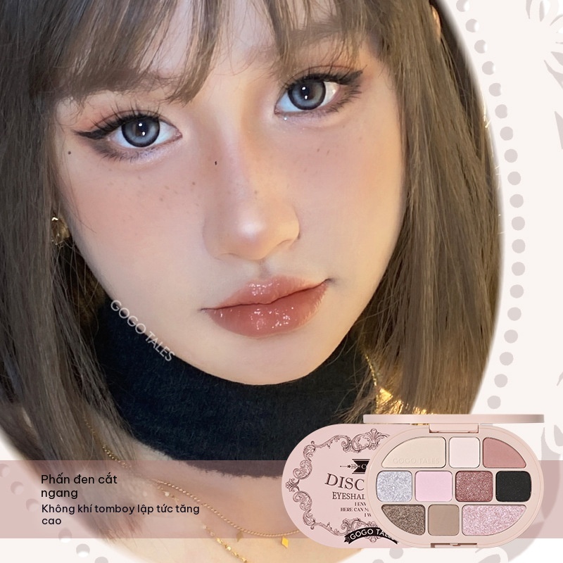 GOGO TALES 【Palette mắt 10 màu】 - Mắt nâu đất, kiêm highlighter, tạo khối, phong cách Lolita dễ thương