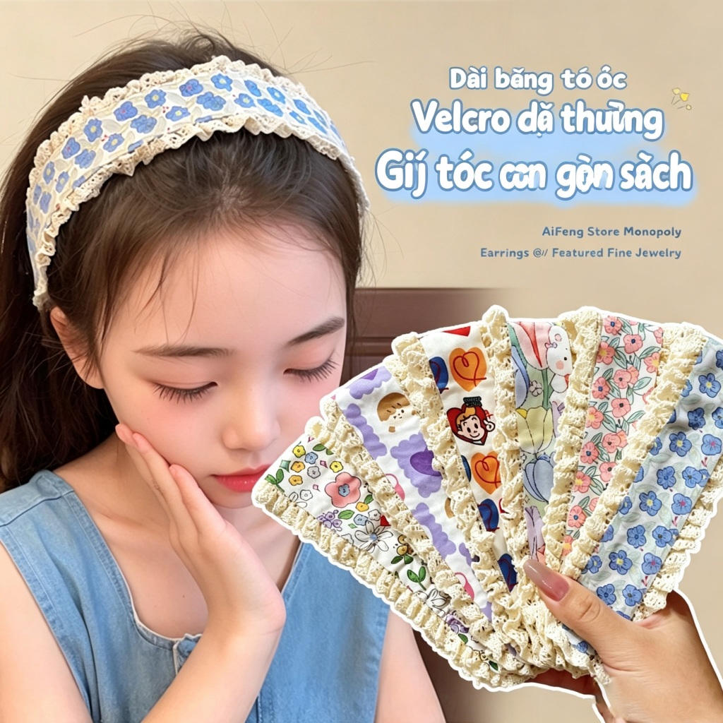 Mới Dệt Kim Hoa Velcro Tóc Thời Trang Cô Gái Ngọt Ngào Đầu Phụ Kiện Tóc