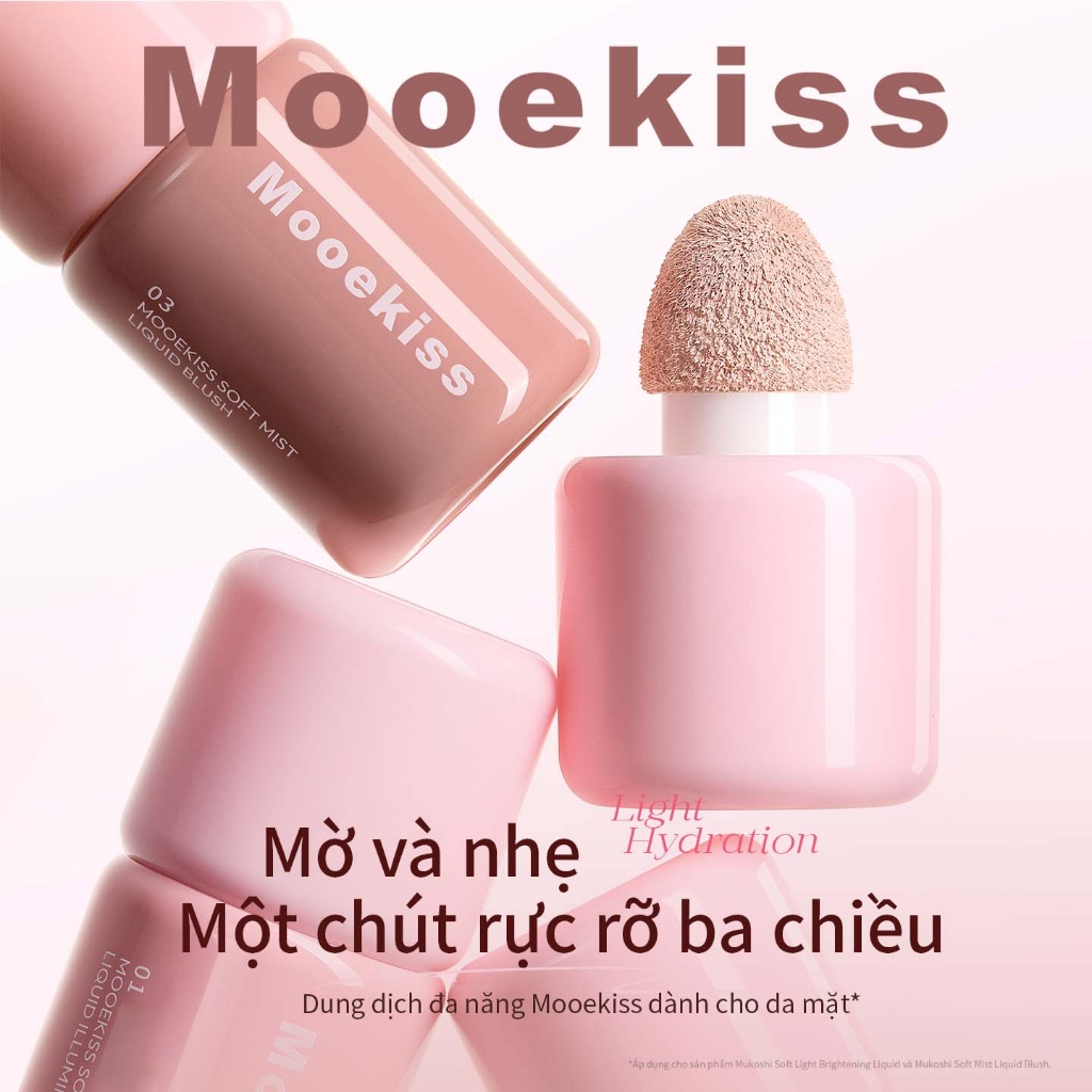 Mooekiss hồng Blush lỏng Blush Ánh sáng và mịn dễ dàng để áp dụng Màu sắc tự nhiên lâu dài Trang điểm hàng ngày