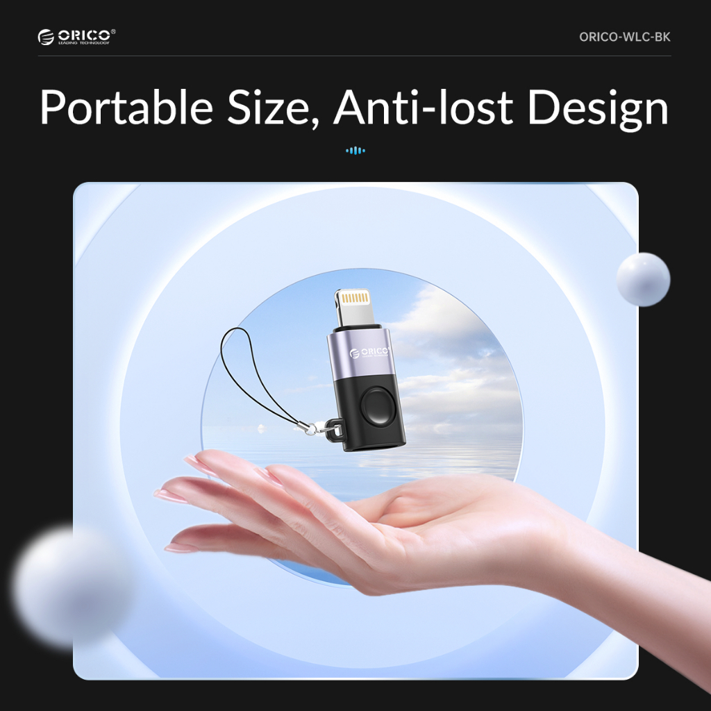 Bộ chuyển đổi ORICO Lightning sang Micro USB Sử dụng Cáp Micro USB cũ Sạc iPhone Mini Bộ chuyển đổi chống thất lạc Đồng bộ hóa dữ liệu 480Mbps